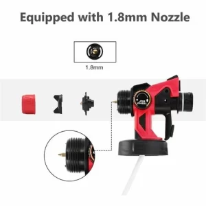 Varan Motors – CP32380 Akku-Farbsprühgerät 20V 2Ah Farbspritzpistole 800ml Sprayer Farbsprühgerät Mit Ladegerät 11